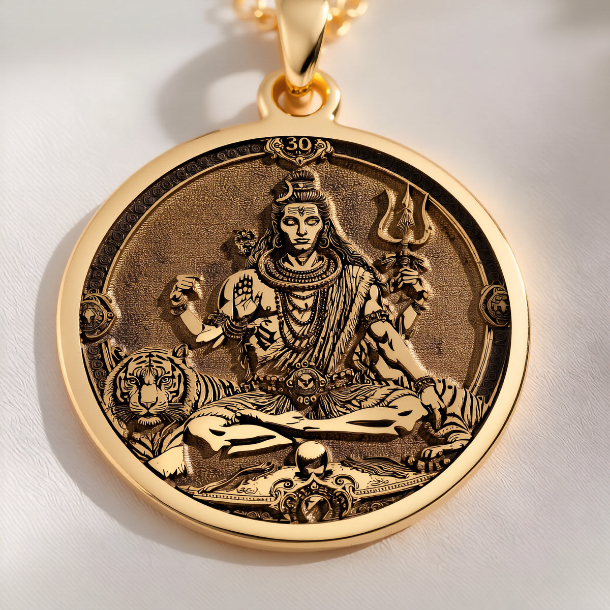 Shiva God Pendant: with mahadev trishul spiritual amulet talisman amulet - View 153