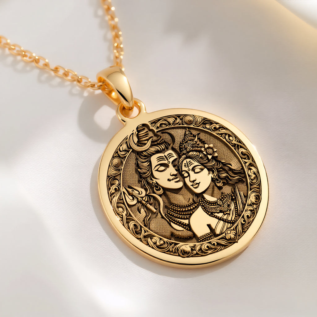 Shiva Parvati Necklace: with mahadev trishul amulet talisman - View 214