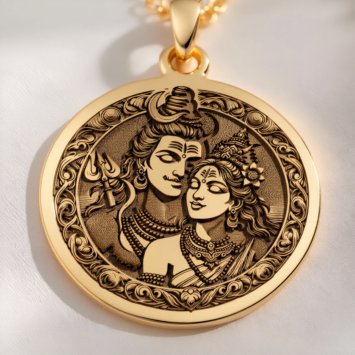 Shiva Parvati Necklace: with mahadev trishul amulet talisman - View 153