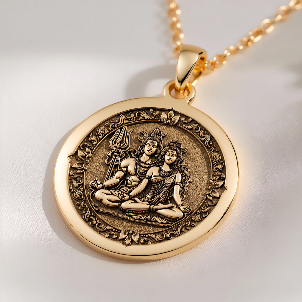 Shiva Parvati Necklace: with mahadev trishul amulet talisman spiritual amulet - View 214