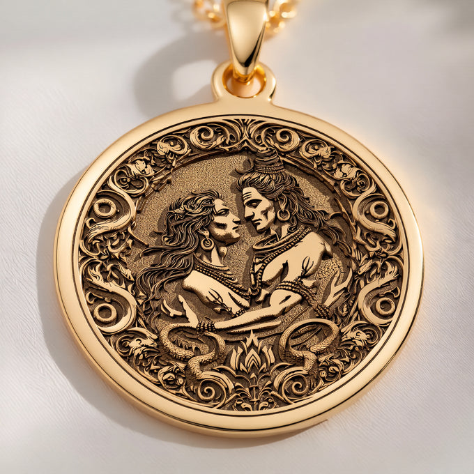 Shiva Vishnu Necklace: with narayana chakra amulet talisman spiritual amulet - View 153