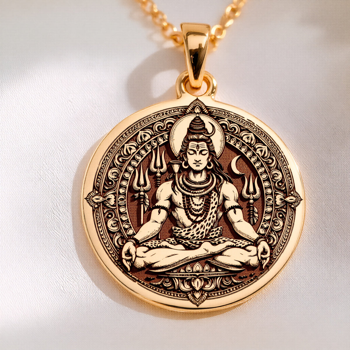sterling silver necklace Shiva God Coin | & Options - Spiritual Protection Hindu Mythology mythology - view 8