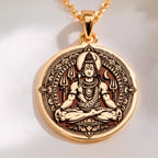sterling silver necklace Shiva God Coin | & Options - Spiritual Protection Hindu Mythology mythology - view 8