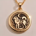 Siberian Husky Tarot Dog Medallion - 14K Solid Gold