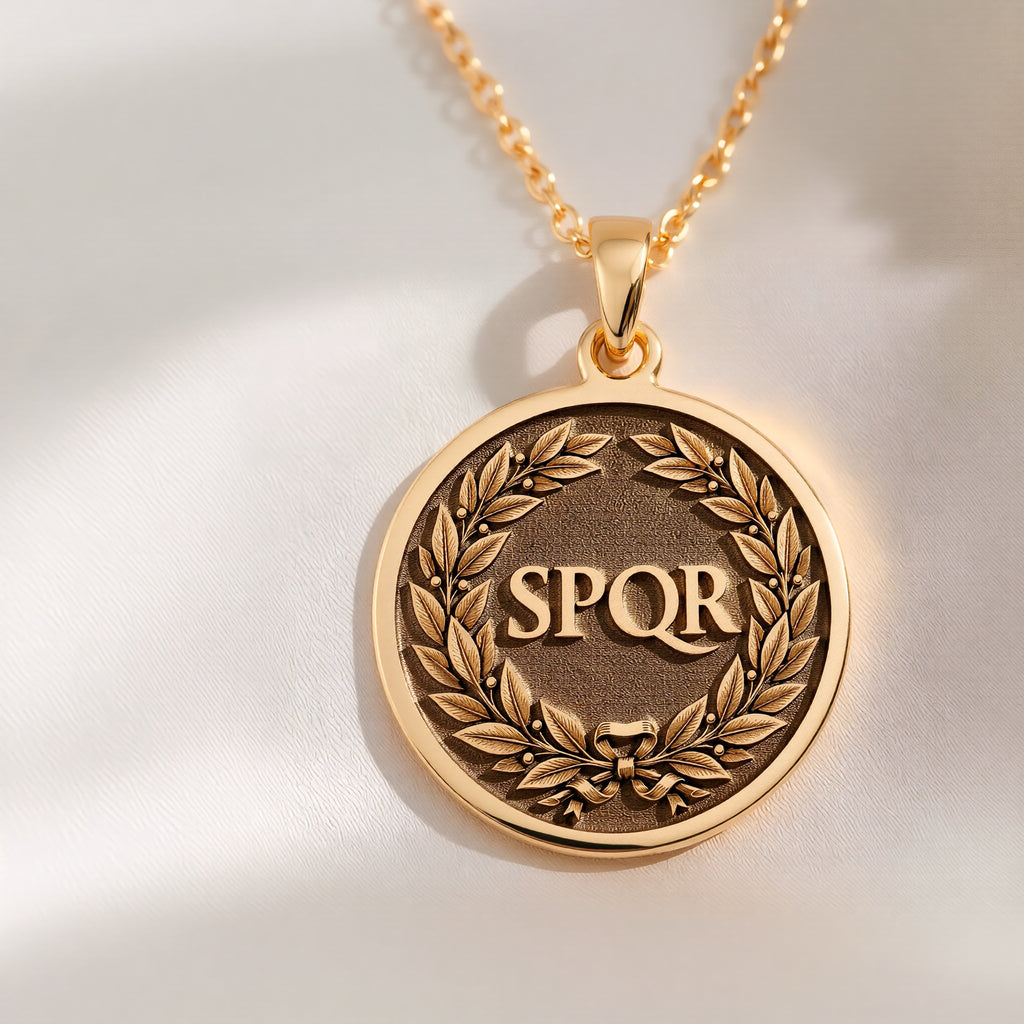 Roman Laurel Wreath Pendant | 14K Solid Gold - Ancient Mythology History Buff Gift