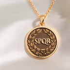 Roman Laurel Wreath Pendant | 14K Solid Gold - Ancient Mythology History Buff Gift