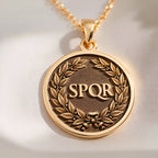 Roman Laurel Wreath Pendant | 14K Solid Gold - Ancient Mythology History Buff Gift