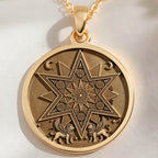 14K solid gold necklace Star of Ishtar Goddess | & Options - Ancient Mythology Celestial Protection mythology - view 6