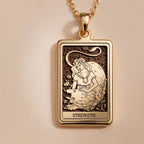 14K solid gold necklace Strength Tarot Arcana | Occult Tarot Talisman tarot