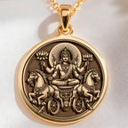 handcrafted necklace Surya Sun God with Seven Horses Chariot | & Options - Ancient Mythology Cosmic Energy mythology - view 7