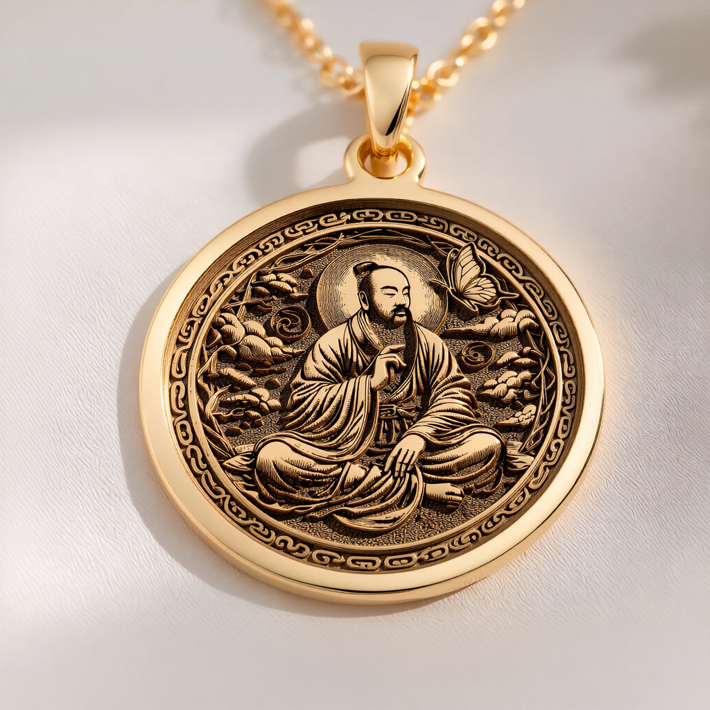 Zhuangzi Butterfly Pendant: with gold taoist pendant taoist jewelry celestial - View 214