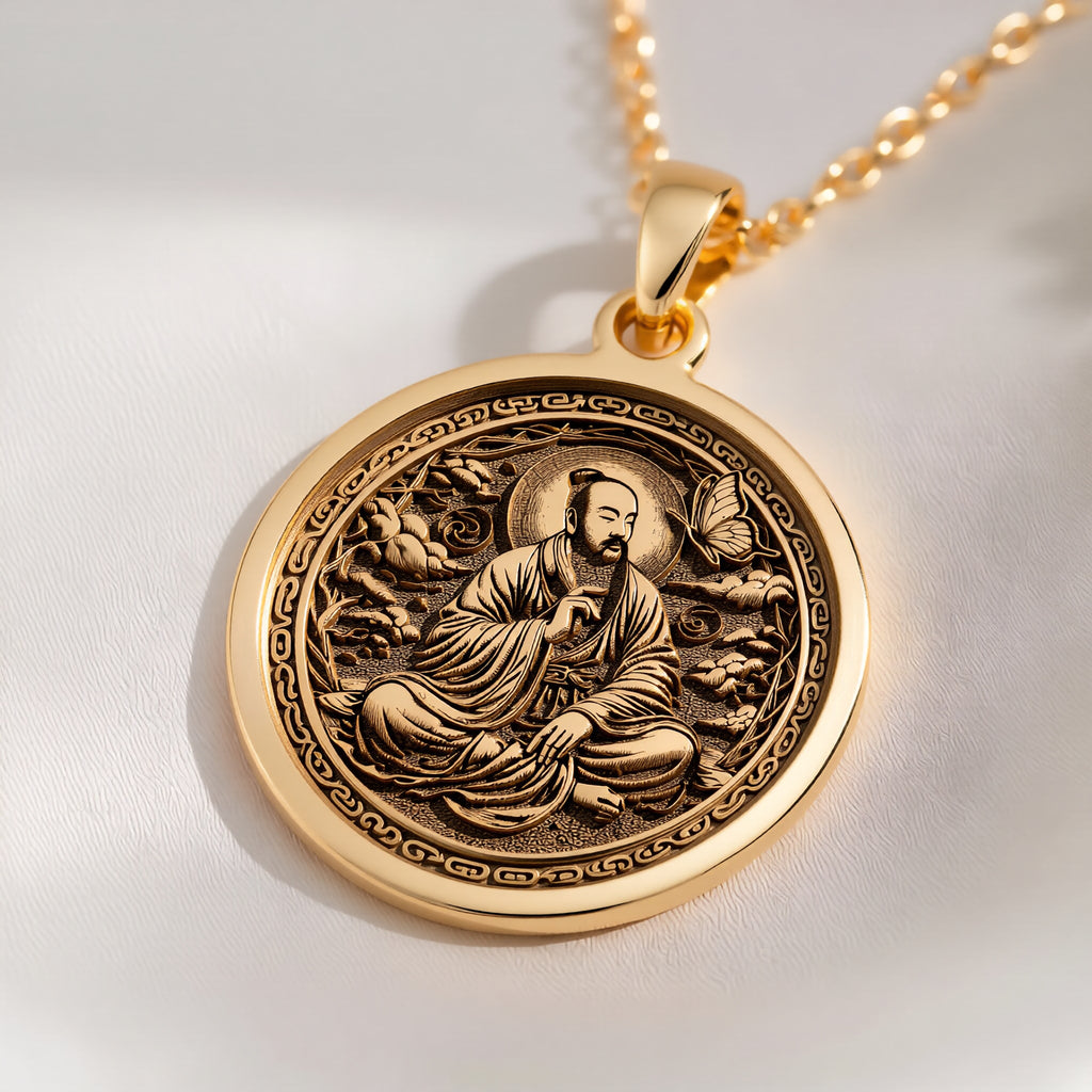 Zhuangzi Butterfly Pendant: with gold taoist pendant taoist jewelry celestial - View 214