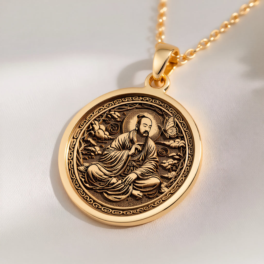 Zhuangzi Butterfly Pendant: with gold taoist pendant taoist jewelry celestial - View 214