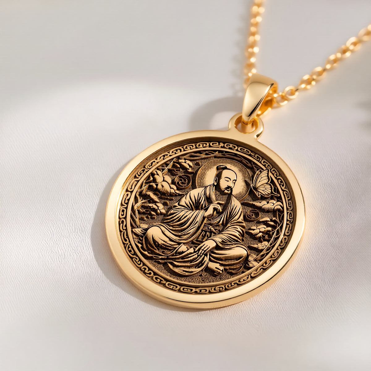 Zhuangzi Butterfly Pendant: with gold taoist pendant taoist jewelry celestial - View 214
