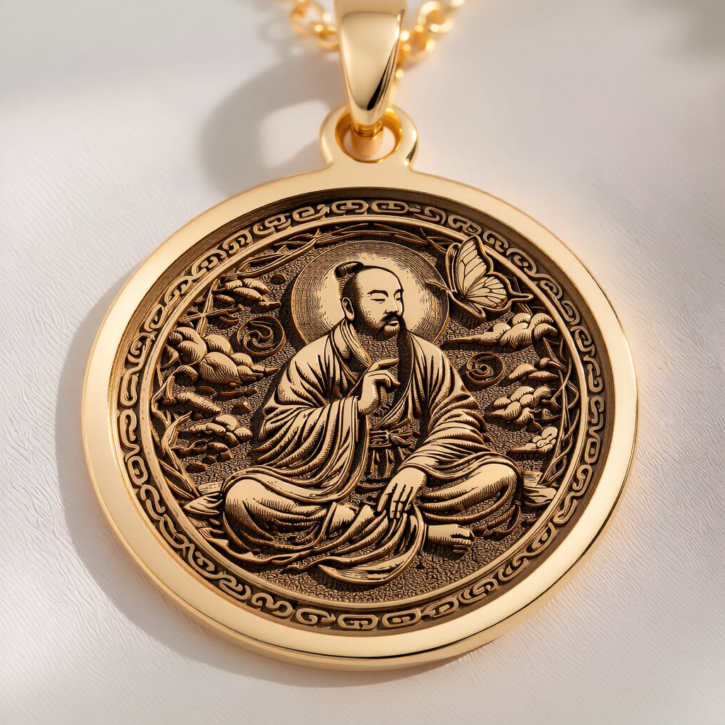 Zhuangzi Butterfly Pendant: with gold taoist pendant taoist jewelry celestial - View 153