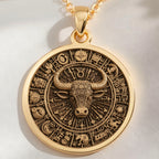 Taurus Bull Zodiac Necklace | 14K Solid Gold - Astrological Sign Birthdate Jewelry