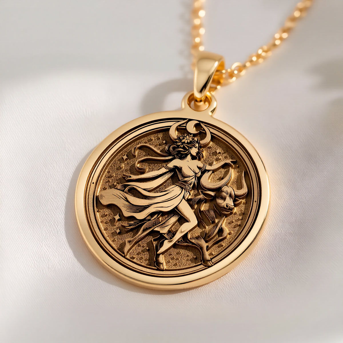 Taurus Zodiac Necklace: with taurus zodiac charm yellow gold bull astrology - View 214