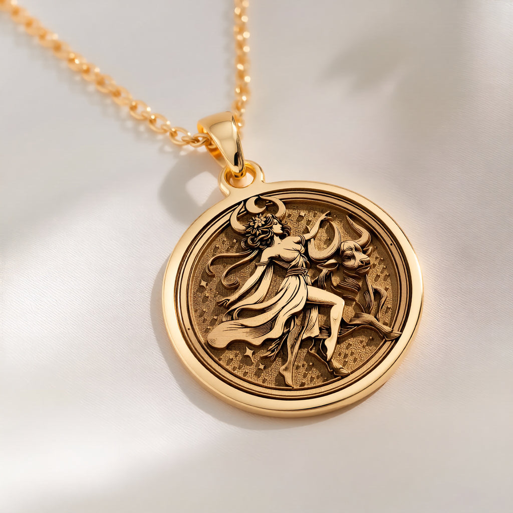 Taurus Zodiac Necklace: with taurus zodiac charm yellow gold bull astrology - View 214