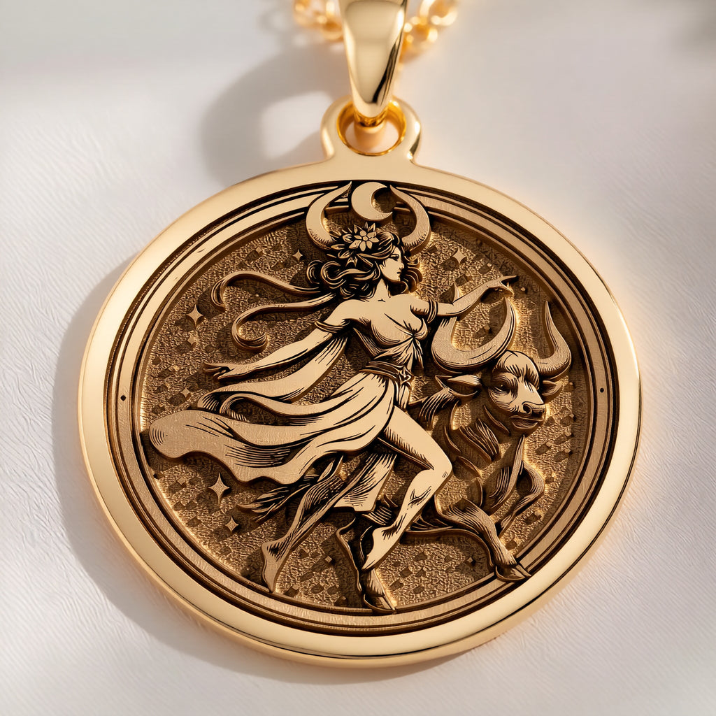 Taurus Zodiac Necklace: with taurus zodiac charm yellow gold bull astrology - View 153