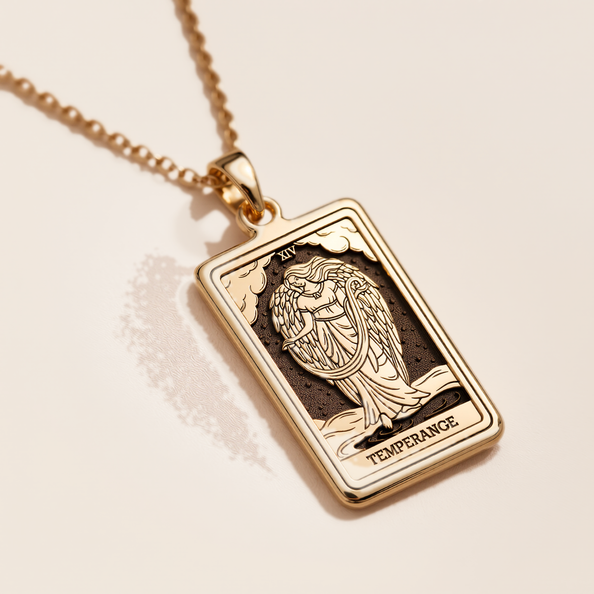 Temperance Pendant: 14K Gold Pouring Water, Balance Alchemy Charm, Tarot Card Jewelry - View 48