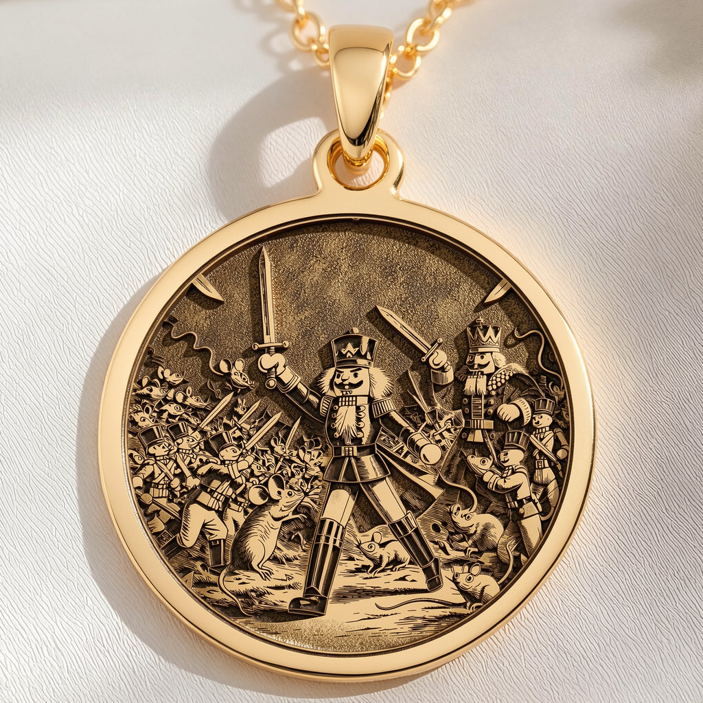 14K solid gold Nutcracker Ballet Dancer pendant, detailed view 3.