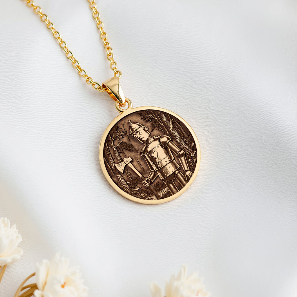 sterling silver necklace Tin Man Woodsman Storybook | & Options - Classic Fairytale Gift - view 8