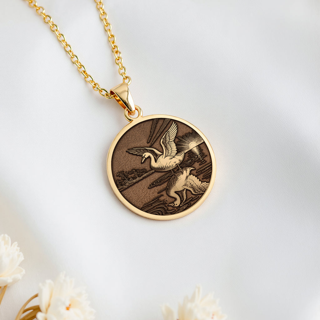 sterling silver necklace Ugly Duckling Swan Transformation Coin | & Options - Rebirth Spirit Animal - view 8