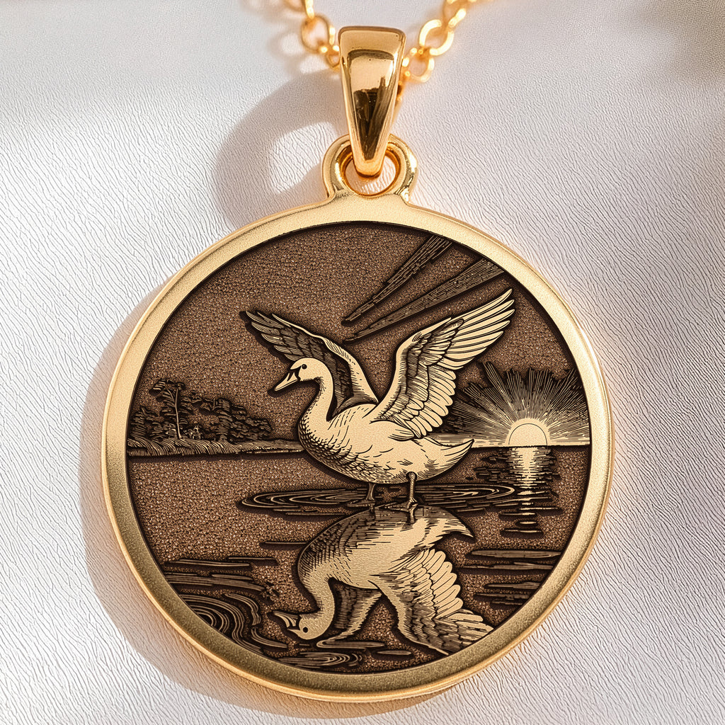 sterling silver necklace Ugly Duckling Swan Transformation Coin | & Options - Rebirth Spirit Animal - view 7