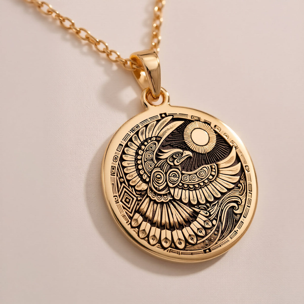 925 Sterling Silver Thunderbird Necklace featuring a detailed tribal design. Symbol of protection, spirituality, and strength. Handmade mystical pendant, ideal as a meaningful gift or spiritual jewelry piece for daily wear.