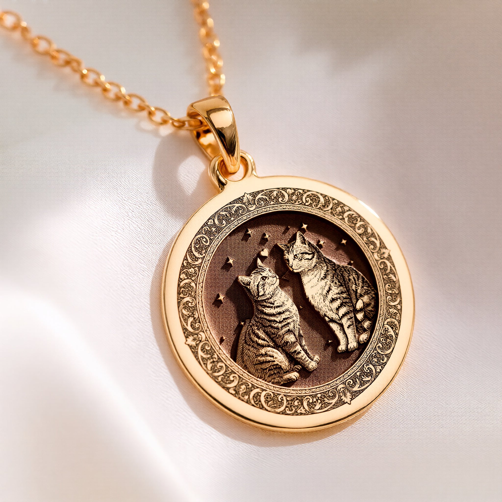 Yin Yang Twin Feline Pendant | Silver & Plated Options - Spiritual Balance Animal Lover