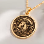 Unicorn Necklace: with unicorn jewelry yellow gold unicorn charm talisman amulet - View 214