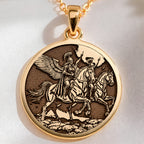 Valkyrie Norse Warrior Maiden Pendant | 14K Solid Gold - Ancient Mythology Protection Talisman