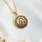 Virgin Mary Madonna and Child Pendant | 14K Solid Gold - Spiritual Protection Catholic Jewelry