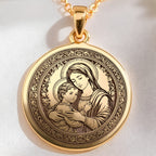 handcrafted necklace Virgin Mary Madonna and Child | & Options - Spiritual Protection Catholic cat - view 7