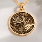 Virgo Necklace: with virgo pendant yellow gold virgo pendant astrology talisman - View 214