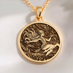 Virgo Necklace: with virgo pendant yellow gold virgo pendant astrology talisman - View 214