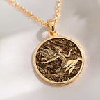 Virgo Necklace: with virgo pendant yellow gold virgo pendant astrology talisman - View 214