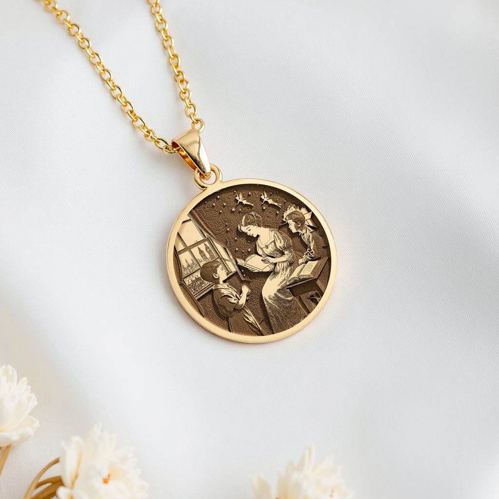 Wendy Darling Story Pendant Necklace | 14K Solid Gold - Nostalgia Childhood Memory Gift