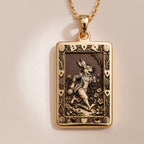 White Rabbit Wonderland Charm Necklace | 14K Solid Gold - Literary Fantasy Gift