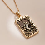 White Rabbit Wonderland Charm Necklace | 14K Solid Gold - Literary Fantasy Gift