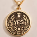 Yes Medallion Pendant - 14K Solid Gold