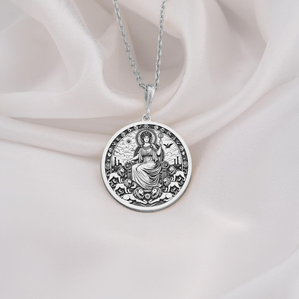 925 Sterling Silver Rhea Necklace with a Greek mythology theme, representing motherhood and fertility. A timeless piece for everyday elegance or special occasions.