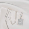 14K Solid Gold The Moon Tarot Card Necklace, Tarot Reading Rectangle Charm, Dainty Tarot Moon Charm, The Moon Necklace