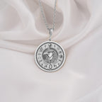 Eye of Horus Coin Pendant, mystical ancient Egypt amulet for protection and power, handmade dainty jewelry for women and men, available in silver, rose gold, and gold, disc medallion, perfect gift idea.
