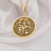14K solid gold Durga Maa pendant necklace, Hindu goddess jewelry, divine feminine power, handcrafted gold charm, spiritual protection amulet, luxury 14K gold jewelry, religious necklace, powerful gold Durga pendant