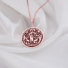 Rose gold Hecate charm pendant, inspired by the triple goddess and the power of lunar transformation. A mystical talisman for witches, spiritual seekers, and goddess devotees, symbolizing intuition, protection, and the sacred feminine. This powerful amulet reflects the wisdom of the moon, crossroads magic, and esoteric knowledge, deeply connected to Wicca, divination, and ancient rituals. perfect gift for those embracing mystical energy, enhancing spiritual connection, and seeking inner strength