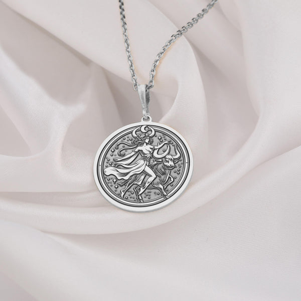 Silver Taurus necklaceTaurus silver pendantZodiac Taurus silver jewelrySilver Taurus charmTaurus sign silver necklaceSilver Taurus zodiac pendantSterling silver Taurus necklaceTaurus silver medallionTaurus constellation silver jewelry