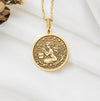 Aquarius necklacesolid gold, featuring the zodiac Water Bearer symbol. This astrology pendant is perfect for Aquarius sign lovers seeking a personalized, luxury gold jewelry piece. Ideal for everyday wear or as a unique zodiac gift.