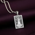 A striking 925 sterling silver American Shorthair charm. The art shows the serene cat, a meaningful piece of celestial jewelry for her.