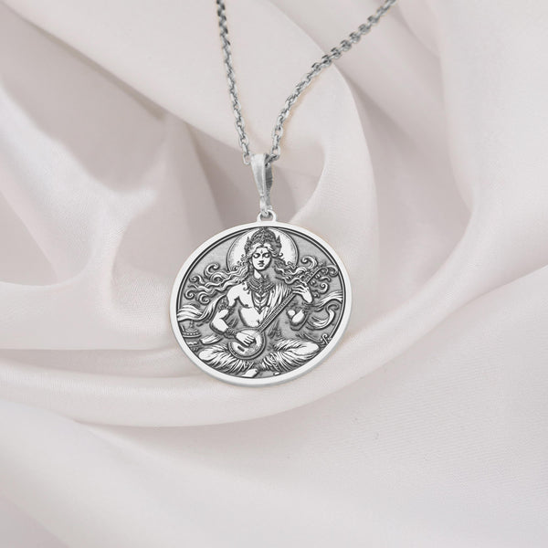 Gandharva silver necklace, Celestial musician silver jewelry, Divine musician silver pendant, Gandharva inspired silver jewelry, Gandharva themed silver necklace, Gandharva silver charm, Gandharva silver jewelry , Gandharva silver locket.